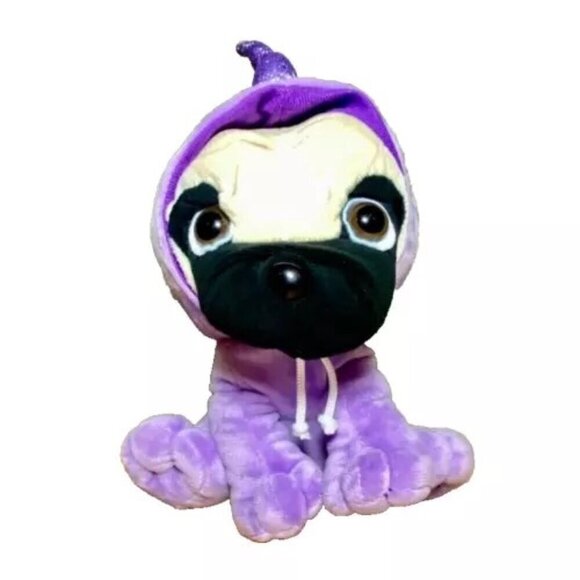 Ideal Toys Direct Plush Stuffed Animal Pug Dog Hooded Purple Pajamas HTF - Picture 8 of 8